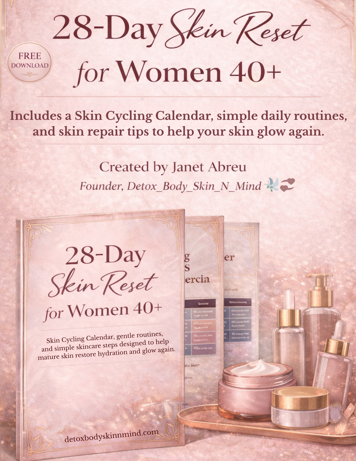 28-Day Skin Cycling Calendar for Women 40+ | Free Skincare Guide