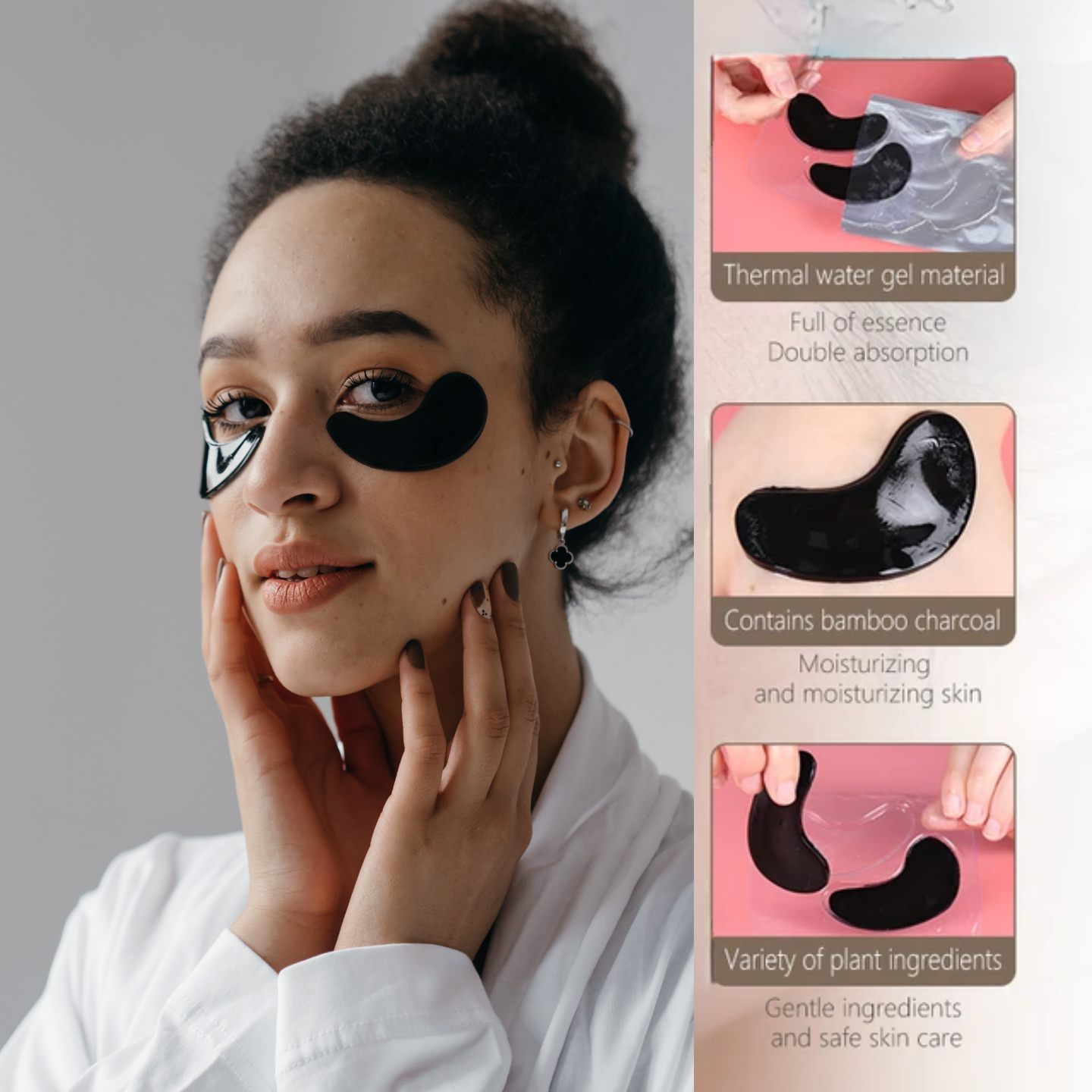 Bamboo Charcoal Crystal Moisturing Collagen Eye Patch - 5 pairs