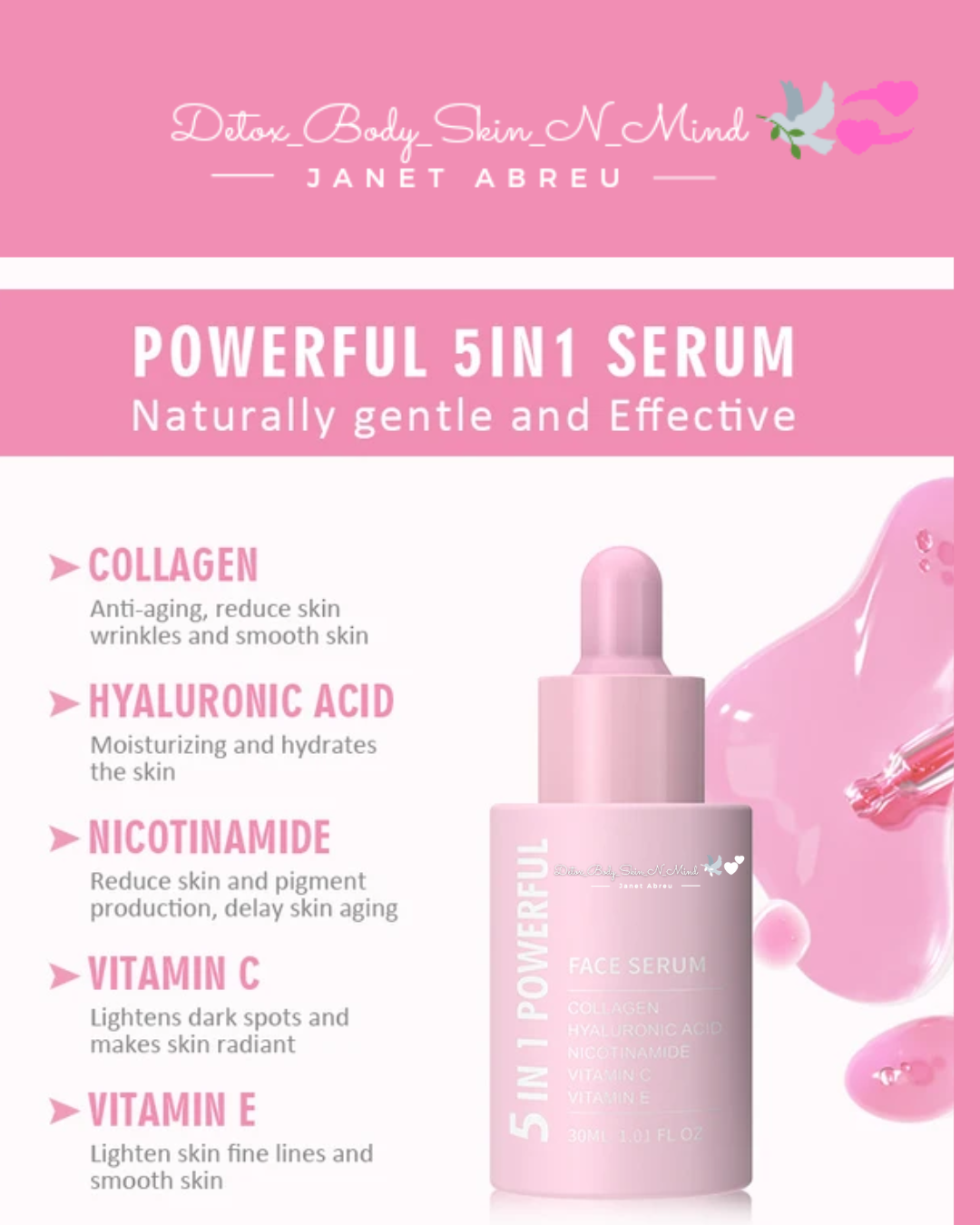 5-in-1 Serum's Anti-Aging Hyaluronic Acid and Collagen Boost for Radiant Skin